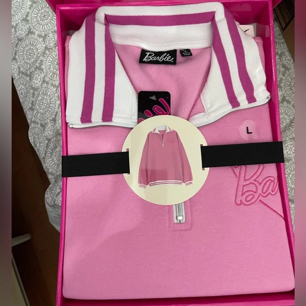 PINk BARBIE sweater white gift box Size M/L/XL